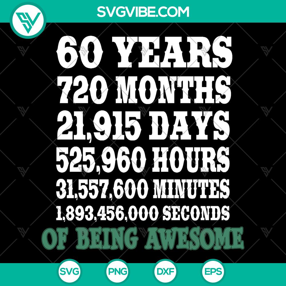 mockup-422528413.jpg 60th Birthday SVG design with countdown gift for turning 60 years old. Perfect 60st birthday celebration concept. Instant download.