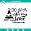 100 Days of School SVG Bundle featuring Teacher & Kids design for 100th Day Shirt Cut File, perfect for classroom celebrations and crafts.