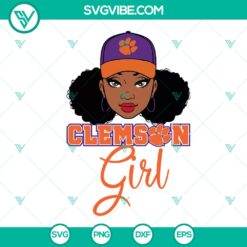 Clemson Tigers Black Girl SVG - NCAA Tigers Logo Design