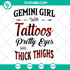 Gemini Girl Svg with Tattoos and Thick Thighs - Zodiac Gift for Her