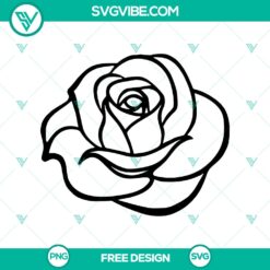 Rose Outline SVG Cut File &ndash; Free Floral Design Download