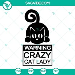 Crazy Cat Lady SVG Bundle featuring amusing cat & kitten cut files for craft projects, humorous feline design elements.