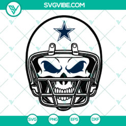Dallas Cowboys skull helmet SVG, NFL team logo design. Downloadable football SVG featuring Dallas Cowboys theme.