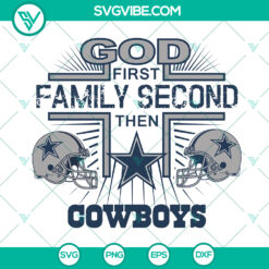 God First Family Second Cowboys Sport Logo Bundle | Dallas Cowboys NFL SVG