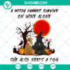 Halloween witch, wine glass, and dog silhouette SVG cut files for Cricut, ideal for Halloween crafting projects.