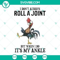 Chicken ankle SVG cut files and clipart design for joint rolling, humorous and trendy.
