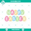 Colorful Happy Easter Egg SVG Cut File for free download, festive holiday design with vibrant colors perfect for digital crafting projects.