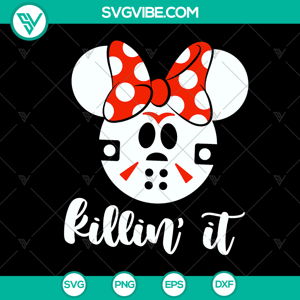 mockup-477875894.jpg Minnie Jason and Killin' It SVG Bundle featuring Disney Halloween cut files - spooky and trendy designs for crafts.