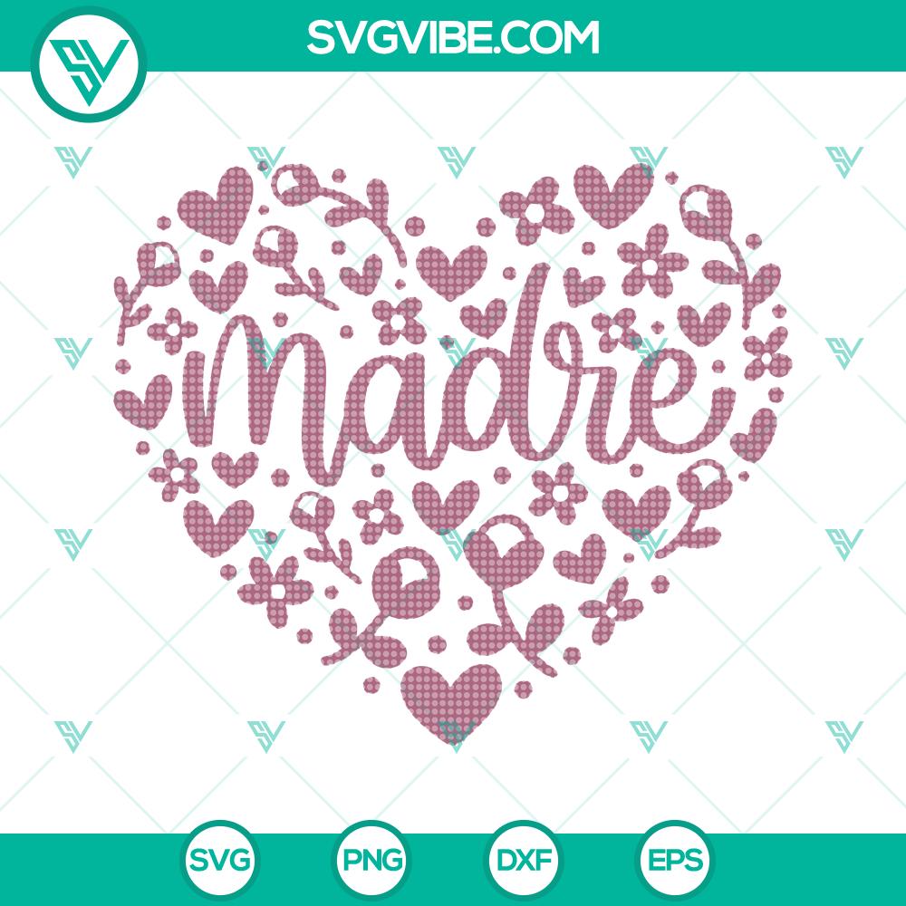 mockup-479172660.jpg Madre Floral Heart SVG Design perfect for Mother's Day and Mom's Birthday celebration, Instant Download option available.