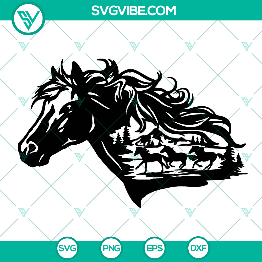 mockup-48209490.jpg Horse head SVG clip art perfect for Cricut machines. Detailed horse design in SVG cut file format for crafting projects.