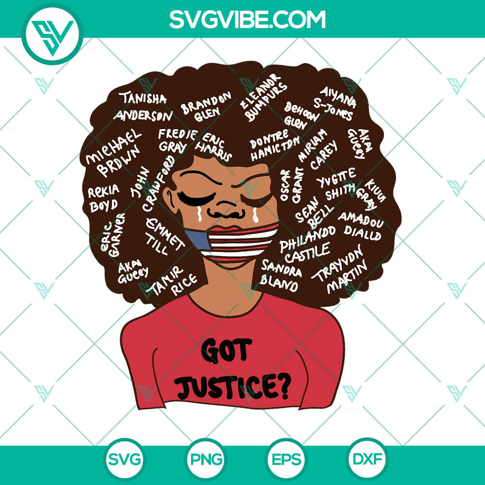 Black Lives Matter Say Her Name Got Justice SVG – Empowering Black Woman Instant Download Black Lives Matter Say Her Name Got Justice empowering SVG for download, advocating for black women's rights.