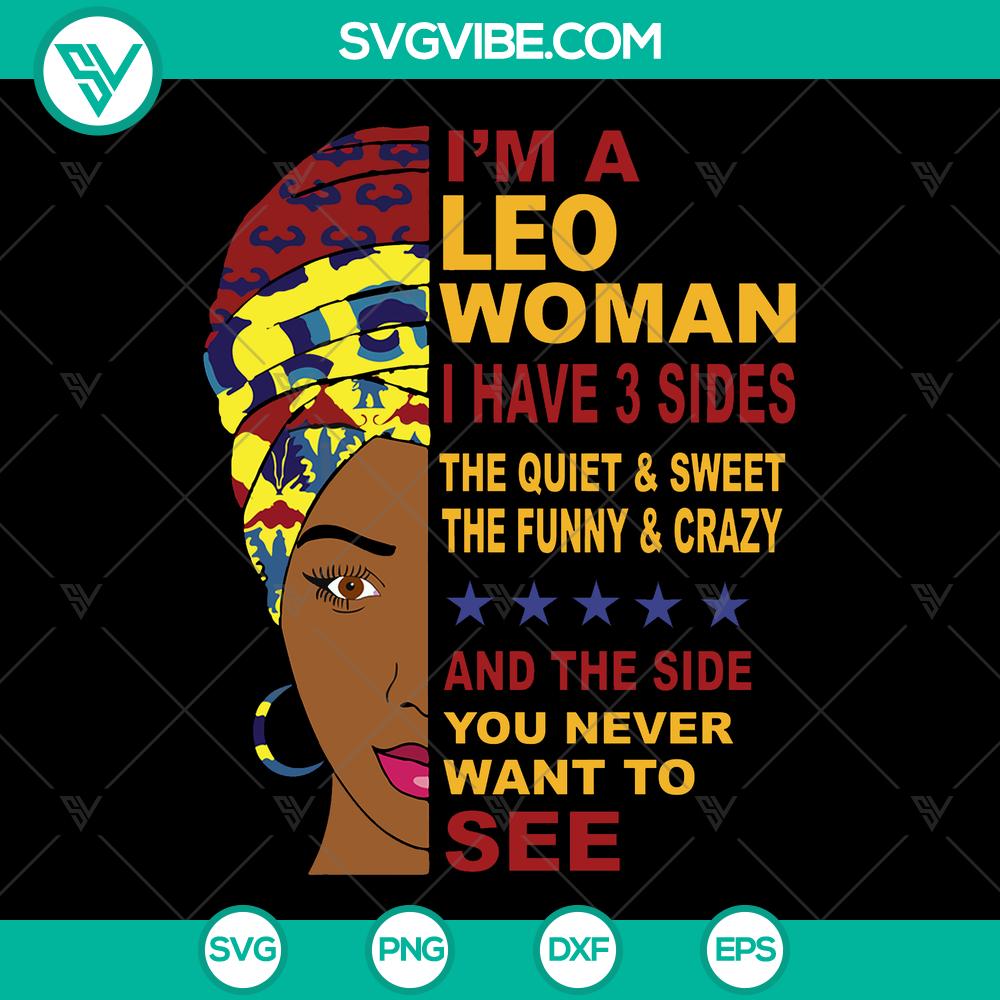 mockup-488596671.jpg Leo woman triple sides SVG, ideal Leo girl gift for Leo birthday, featuring silhouette cut files. Perfect for astrology-themed crafts.