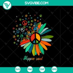 Hippie Soul Flower Peace Sign PNG Bundle &ndash; Colorful Flower Lovers Instant Download