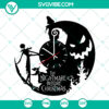 Jack and Sally themed Nightmare Before Christmas vinyl record wall clock, perfect gift decor in SVG, PNG, EPS, DXF silhouette file for Cricut - instant download.