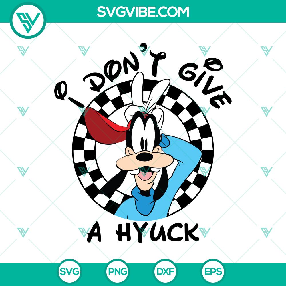 mockup-500488542-1.jpg Disney Goofy "I Don't Give A Hyuck" SVG DXF EPS PNG Files - Cartoon character design with sassy quote, suitable for crafts and projects.