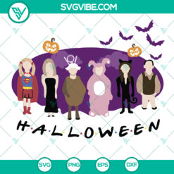 Friends Halloween Party SVG & PNG Bundle featuring a festive design for cutting machines, perfect for Halloween party decorations.
