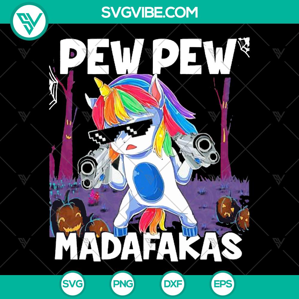 mockup-504000306.jpg Unicorn Pew Pew Madafakas Funny Halloween SVG - Instant Download, humorous unicorn design for Halloween, perfect for crafts and projects.