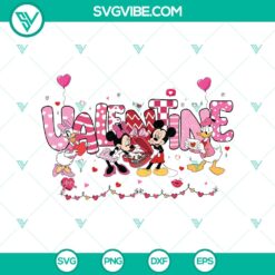 Valentine Disney Mickey & Friends SVG DXF EPS PNG Cut Files with romantic and festive designs for crafting, featuring popular Disney characters.