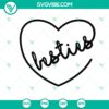 Friendship quote clipart "Besties" heart cut files for instant download. Ideal for crafts and projects celebrating best friends.
