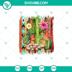 Cactus Flower Cowgirl &amp; Leopard Paint Stroke Sublimation Designs - Instant Download