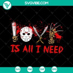 Horror Love SVG Jason Voorhees | Horror Movies Characters - Instant Download