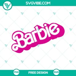 Barbie logo SVG cut file featuring free classic brand design, perfect for crafting projects.