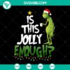Jolly Christmas Grinch drinking coffee PNG with funny Grinch quotes, perfect Xmas gift idea.