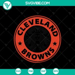 Starbucks Cleveland Browns Cold Cup Wrap SVG featuring NFL team logo and colors. Perfect for sport fans. SVG download available.