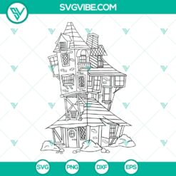 The Burrow SVG File - Magic Home Cut Outline Vector for Silhouette - Rustic House Line Art Drawing - Instant Download