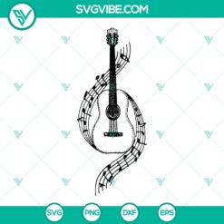 Guitar Notes SVG Music Cut File - Digital Files for Cricut