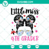 Back to School Little Miss 4th Grader cut file for instant download in SVG and PNG formats. Ideal for school-themed crafting projects.
