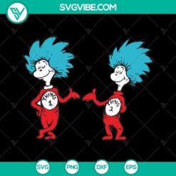 Thing One and Thing Two SVG - Dr. Seuss Characters - Funny Thing 1 &amp; Thing 2 Clipart