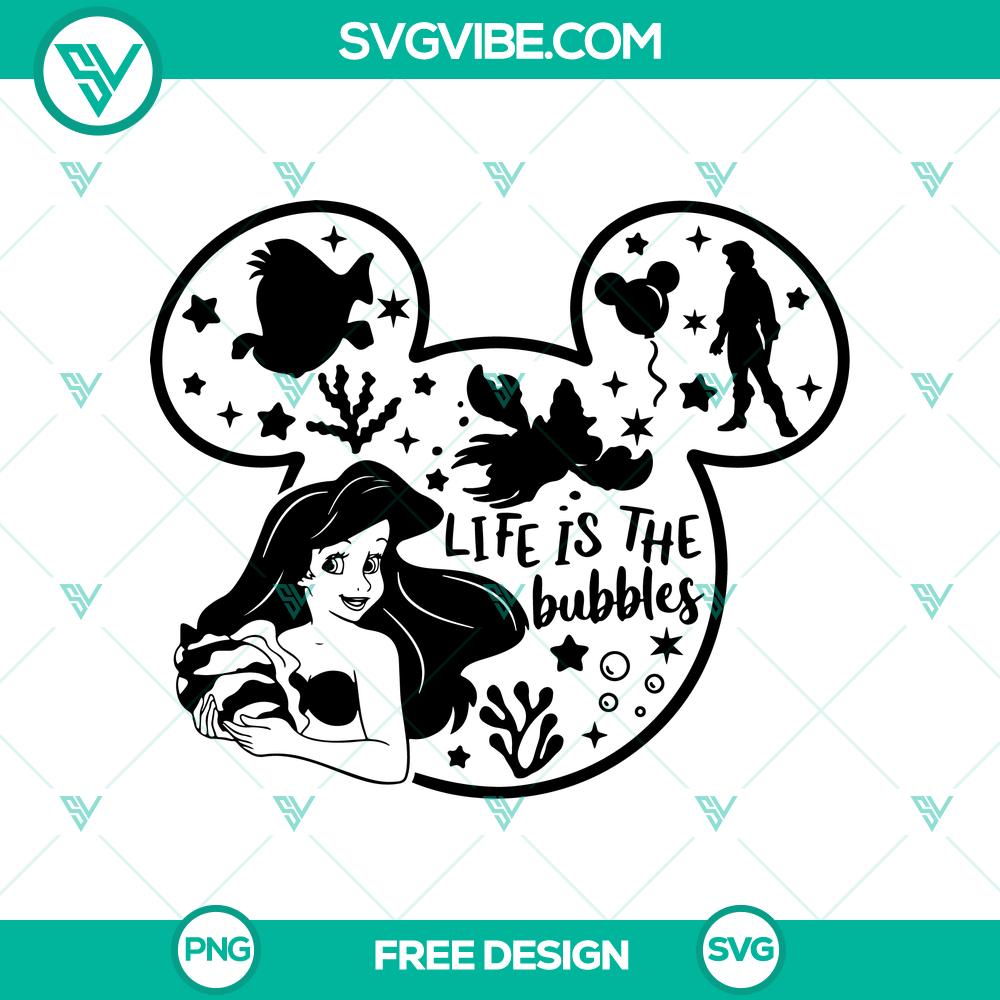 Little Mermaid Life Is a Bubble SVG Cut File – Free Whimsical Design Little Mermaid Life Is a Bubble SVG Cut File for Free - Whimsical and charming design for digital crafting projects.