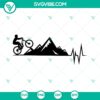 Motorcross SVG design with mountain heartbeat pattern featuring dirt bike and motorcycle. Ideal for racing enthusiasts.