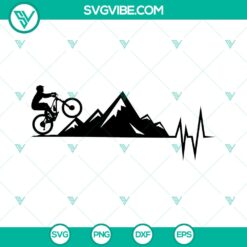 Motorcross SVG Mountain Heartbeat Design - Dirt Bike &amp; Motorcycle SVG