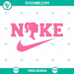 Barbie Nike logo crossover design SVG cut file.