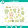 Green baby clipart for neutral gender baby showers. Instant download of cute and versatile baby-themed graphics.