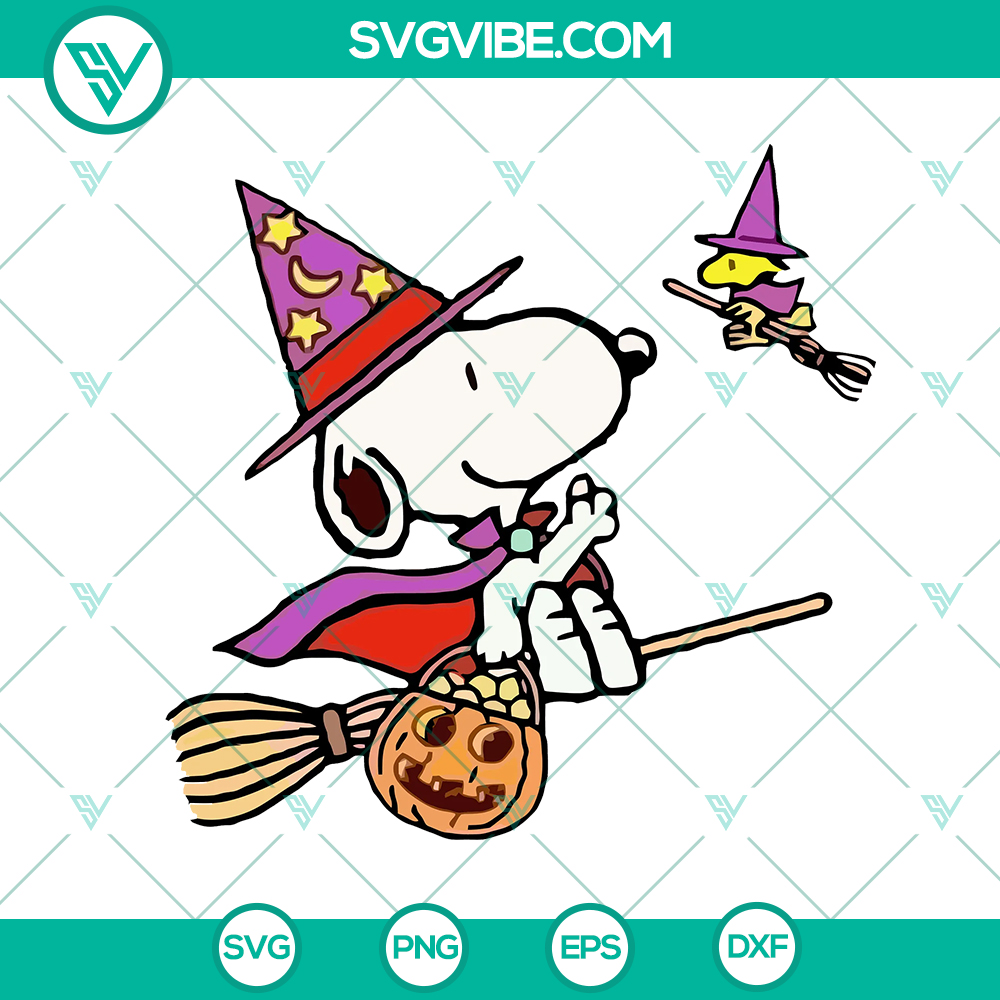 mockup-546897071.jpg Snoopy Witch Halloween SVG with "Happy Halloween" text for instant download. Ideal for festive crafting projects.