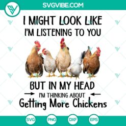 Funny Chicken Lover SVG clipart with cute chickens, Instant Download PNG design.