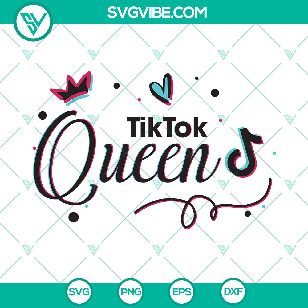 mockup-555931124.jpg Tik Tok Queen SVG with hot girl, crown logo, instant download for trendy designs.
