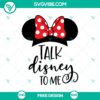 Disney inspired SVG cut file with Minnie Mouse silhouette and "Disney To Me" quote. Free design for Disney fans.