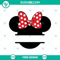 Minnie Head Monogram SVG Cut File for Free, Customizable Design – Perfect for DIY Projects and Personalization.