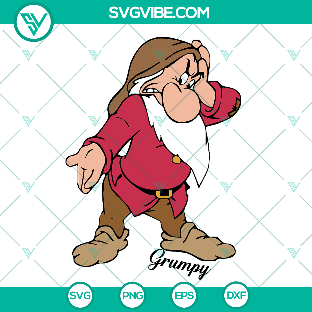 mockup-570537724.jpg Grumpy Snow White Dwarf SVG design - Trending Disney movie character, ideal for crafting projects.