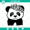 Floral Panda SVG Bundle featuring a cute baby panda with a flower head design for instant download. Perfect for crafting projects.