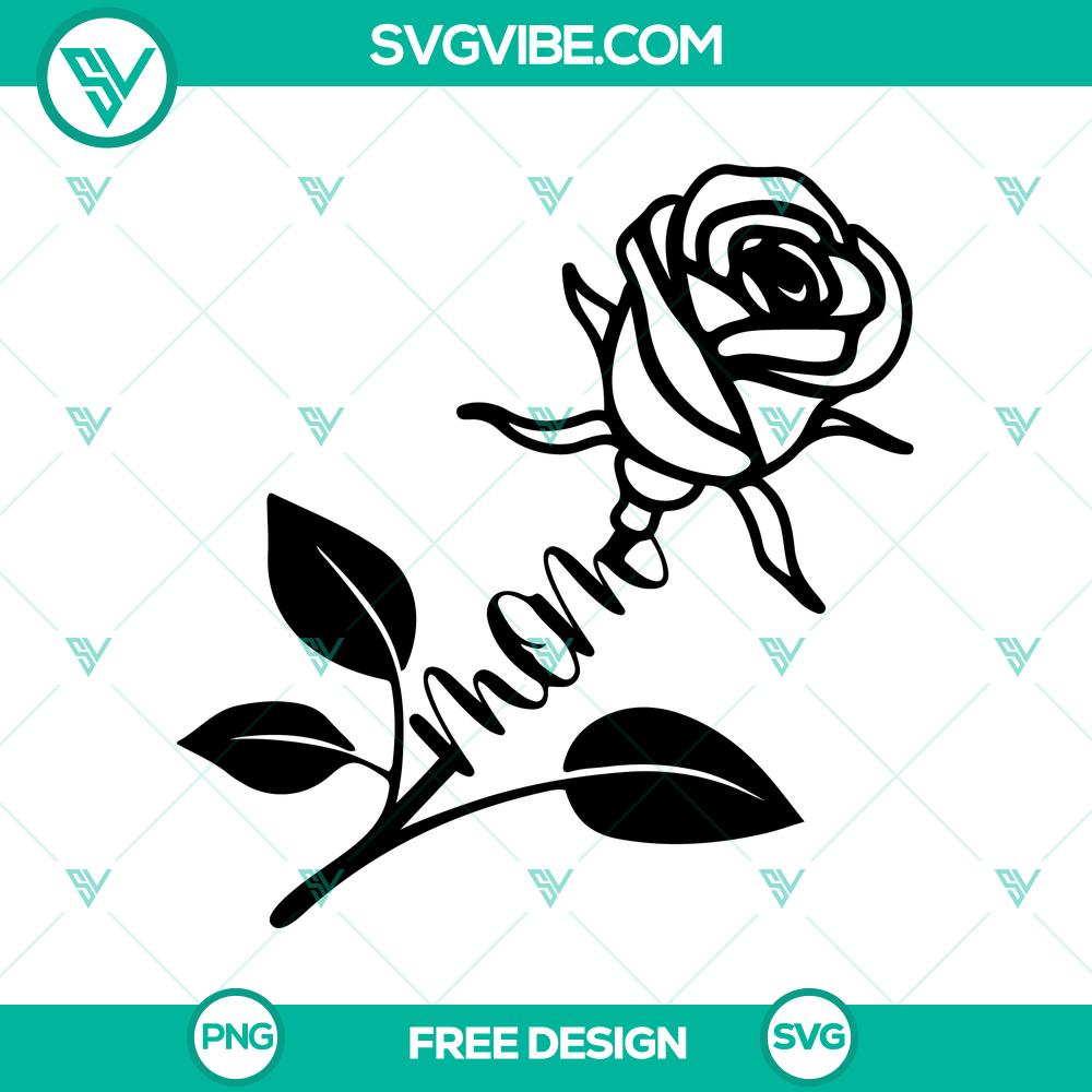 Mom Rose SVG Cut File – Free Mother’s Day Craft Design Mother's Day craft design of Mom Rose SVG cut file, perfect for DIY projects.