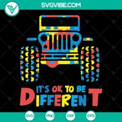 Jeep autism awareness custom SVG PNG file, ideal for Cricut and Silhouette, designed for print and cut projects.
