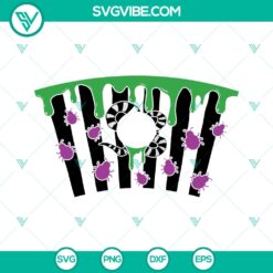 Beetlejuice inspired horror wrap for Starbucks Venti Cold Cup SVG - perfect Halloween design for your cup!