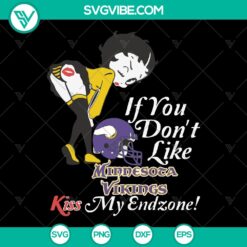 Minnesota Vikings SVG: Kiss My Endzone - Betty Boop NFL Girl Dizzes Dishes - Instant Download