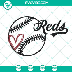 Cincinnati Reds Baseball Heart SVG - Digital Cut Files for Baseball Fans
