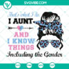 Messy Bun Auntie Gender Reveal Party SVG with Pink or Blue Cut Files, perfect for baby shower decorations.